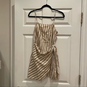 Striped side tie mini dress